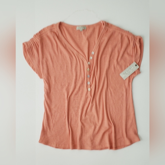 FRENCH LAUNDRY VINTAGE Henley Short Sleeve Top - Picture 2 of 11